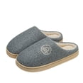 thumbnail image 2 of Domzle Women's Men Slippers Warm Plush Slip-On House Slipper for Winter Indoor Soft Non-slip Fluffy Slides Slippers 2026 Dark Gray Wide-7.5, 2 of 4