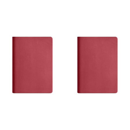 Ecohintz A7 Leather Pocket Notebook (100 Pages) - 2Pc Softcover Sewed with Pen Loop - Ultra-Portable for Students & Professionals - for Journaling & On-The-Go Notes Portable Pen Loop Journal Red