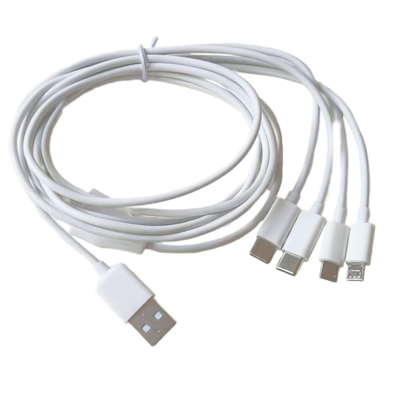 4 in 1 MultiCharging Cable USB Charging Cord for Type C 5pin USB Device Charging 4Devices Simultaneously 2Type C