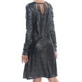 thumbnail image 4 of BAR III $69 Womens New 1244 Black Sequined Metallic Shift Dress S B+B, 4 of 4