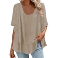 thumbnail image 2 of Homenesgenics Long Sleeve Shirts for Women Button Up Buttons V Neck Tops Trendy Dressy Blouses Casual Tunic Womens Fall Clothing New Arrivals White M, 2 of 6