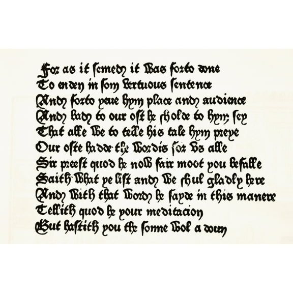 Posterazzi DPI1855827 Page of The Canterbury Tales Printed by William Caxton In 1476 From The National & Domestic History of England by William Aubrey Poster Print, 18 x 12