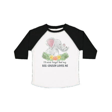 

Inktastic I ll Never Forget That My Big Cousin Loves Me Cute Elephants Gift Toddler Boy or Toddler Girl T-Shirt