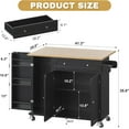 thumbnail image 7 of HAUXITIO Kitchen Island with Drop Leaf,Towel Rack, Rolling Cart with Spice Rack,Drawer and Storage for Kitchen,Black, 7 of 7