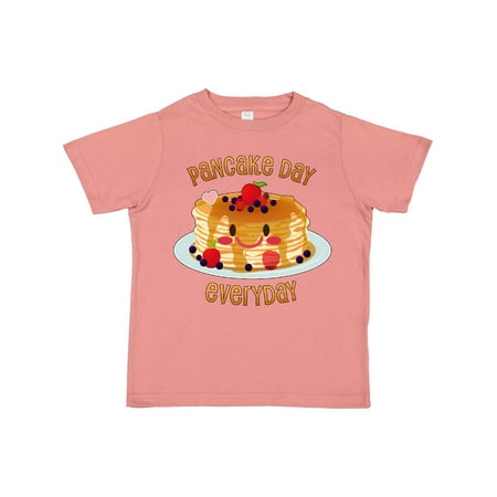 

Inktastic Pancake Day Everyday- Smiling Stack of Pancakes Gift Toddler Boy or Toddler Girl T-Shirt