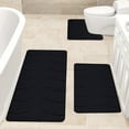 thumbnail image 6 of Foam Bath Mat 3 Set Bathroom Rugs For 3 Pcs Toilet Mats Universal Soft Comfortable Water Absorption Non-Slip Thick Machine Washable Easier To Dry Dark, Usupdd 2025 Foam Bath Mat 3, 6 of 6