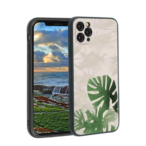 Compatible with iPhone 11 Pro Max Phone Case, Tropical-Leaves-2 Case Men Women, Flexible Silicone Shockproof Case for iPhone 11 Pro Max