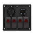 thumbnail image 2 of RV Rocker Switch, 5Pin 4 Gang Rocker Control Panel  For Cars For Cockpits For Speedboats For SUVs For Trucks Blue,Red, 2 of 8