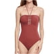 thumbnail image 1 of Traje de baño de una pieza para mujer, conjunto de bikini para mujer, bikini liso con relleno en el pecho sin aros, traje de baño de una pieza en V para mujer, 1 of 5