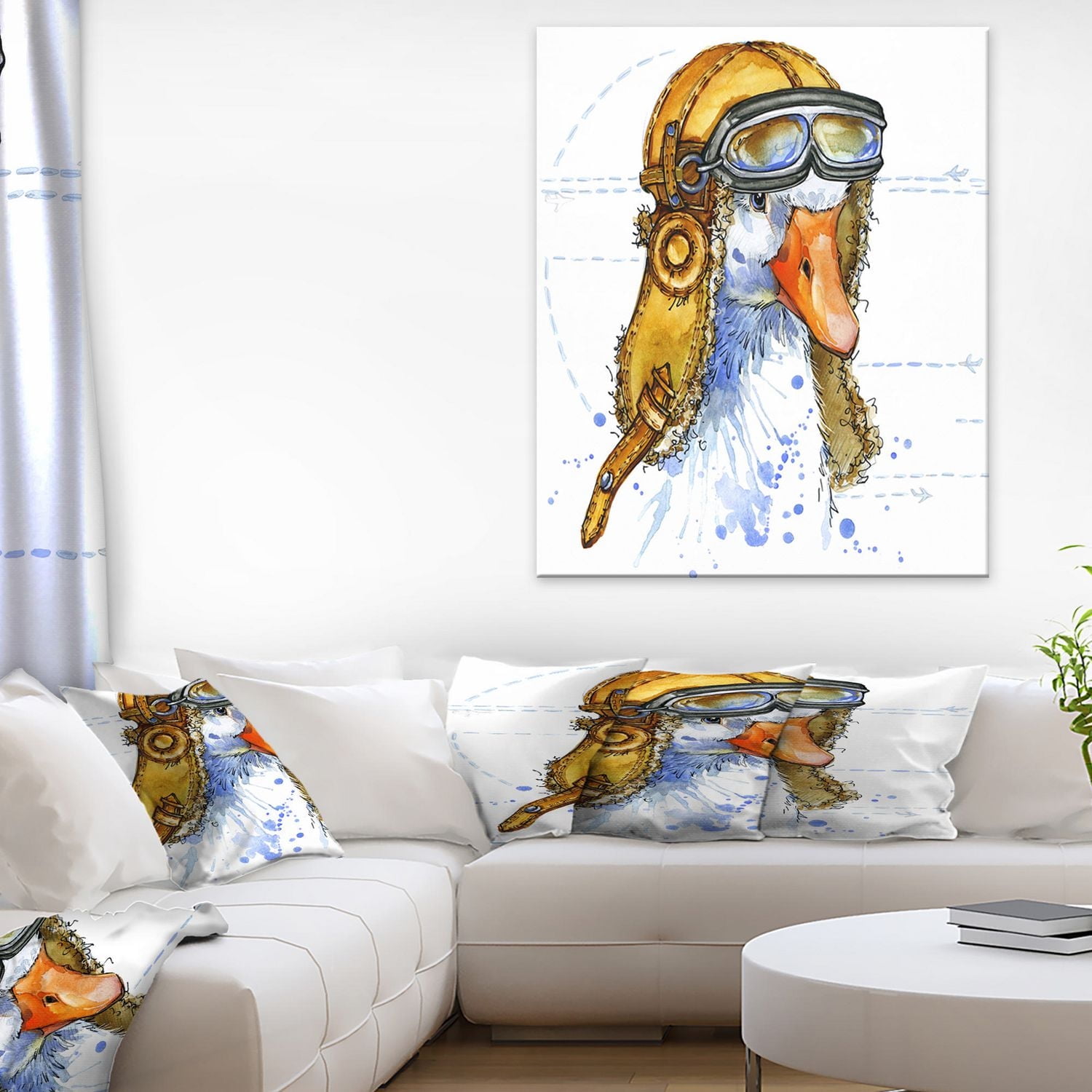 Design Art Lemur Eating Banana Graphics Art Canvas Print