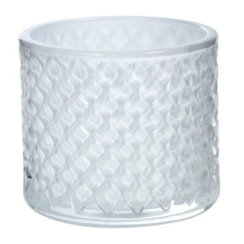 Mainstays Milky White Diamond Pattern Glass Votive and Tealight Candle Holder