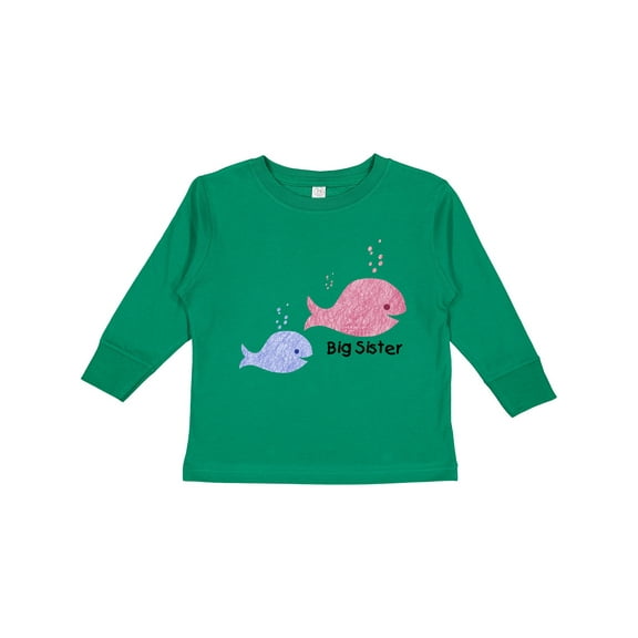 Inktastic Big Sister with Lil' Brother Girls Long Sleeve Toddler T-Shirt