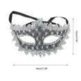 thumbnail image 2 of Unique Bargains 1 Pc Pointed Head Dragon-Design Half Face Party Mask for Masquerade Party Black Silver Tone, 2 of 5