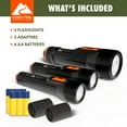 thumbnail image 2 of Ozark Trail Industrial LED Flashlights, 3 Pack, 1 Large Flashlight (150 Lumens) and 2 Small Flashlights (65 Lumens), 2 of 8