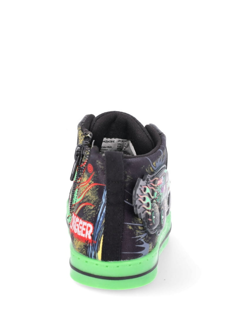 Monster Jam Toddler Boys Light Up High Top Sneakers