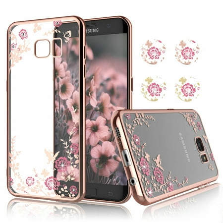 Deckle Edge Note (Galaxy S10 Plus / S10 / S10e / S9 Plus / S9 / Note 9 / S8 Plus / S8 / S7 Edge / S7 Case, Njjex Glitter Sparkly Diamond)