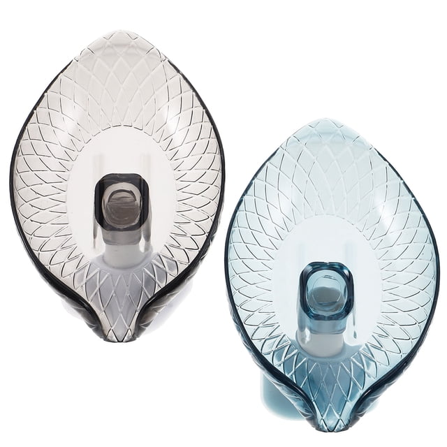 UPGRATOR 2Pack Self Draining Dish Soap Draining Racks Transparent Blue Green