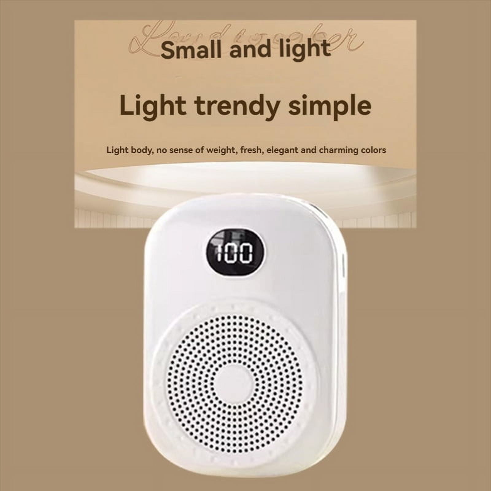 Wireless Voice Amplifier Multifunctional Portable Personal Voice Speaker with Microphone Display for Teachers Speech A