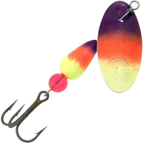 Panther Martin PMUV_4_COP FishSeeUV Fishing Spinner Lure - Chartreuse/Orange/Purple - 4 (1/8 oz)