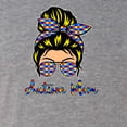 thumbnail image 2 of Autism Awareness Mom Life Messy Hair Bun | Cool Support Neon Print Bandana Mother's Day Tri-Blend Racerback Tank Top, Premium Heather, Small, 2 of 5