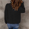 thumbnail image 5 of ShomPort Women's Fall Fashion Solid Color Long Sleeve V-Neck Sweater Half Zip Knit Pullover Tops, 5 of 8