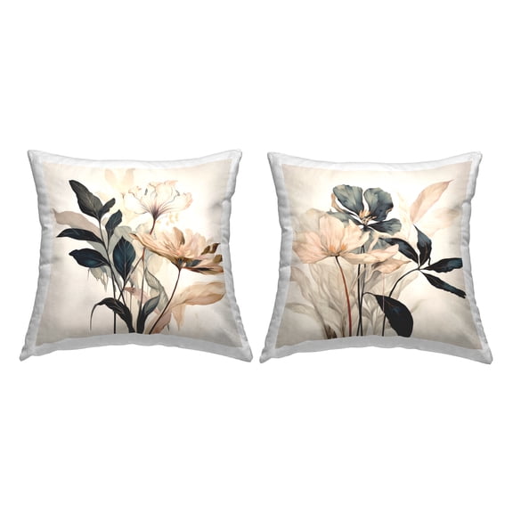 Stupell Industries Neutral Hued Floral Bunches Decorative Printed Throw Pillow Design by Lazar Studio.
