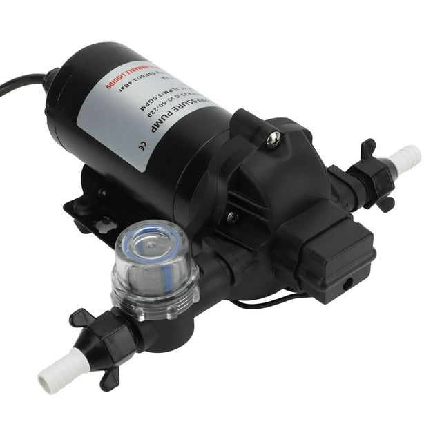 Bomba de diafragma de agua, 220 V, 11,3 LPM, 50 PSI, bomba de agua autocebante, bomba de agua de alta presión, rendimiento comprobado