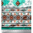 thumbnail image 3 of oneOone Cotton Poplin Twill Aquamarine Green Fabric Geometric & Artistic Floral Panel Craft Projects Decor Fabric Printed By The Yard 56 Inch Wide, 3 of 3