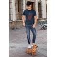 thumbnail image 2 of 4th of July Distressed Offset American Flag Mens T Shirt, 2 of 5