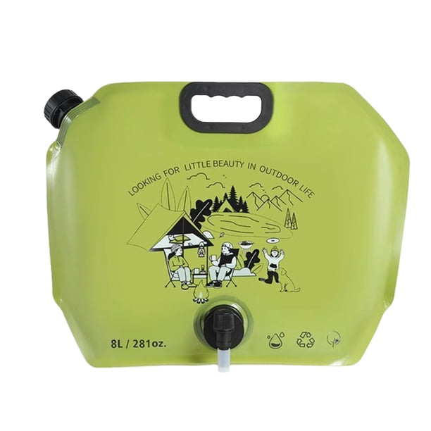 Bolsa de agua plegable portátil para exteriores de 8 l para acampar y hacer senderismo, bolsa de agua de PVC