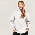 thumbnail image 6 of IROINNID Women's Fall Tops Long Sleeve Fall And Winter Solid Color Hooded Sweatshirt Loose Fit Casual Basic Hoodie,White, 6 of 9