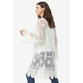 thumbnail image 3 of Roaman's Women's Plus Size Floral Lace Crochet Duster, 3 of 4