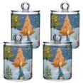 thumbnail image 2 of Cute Dreamy Christmas Tree Snowy Day Translucent Plastic Cans Storage Canisters with Lid Set of 2, 2 of 7