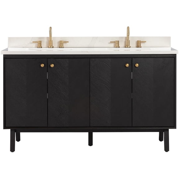 Avanity ADELE-VS61-BK Adele 60" Free Standing Double Basin Vanity Set - Black