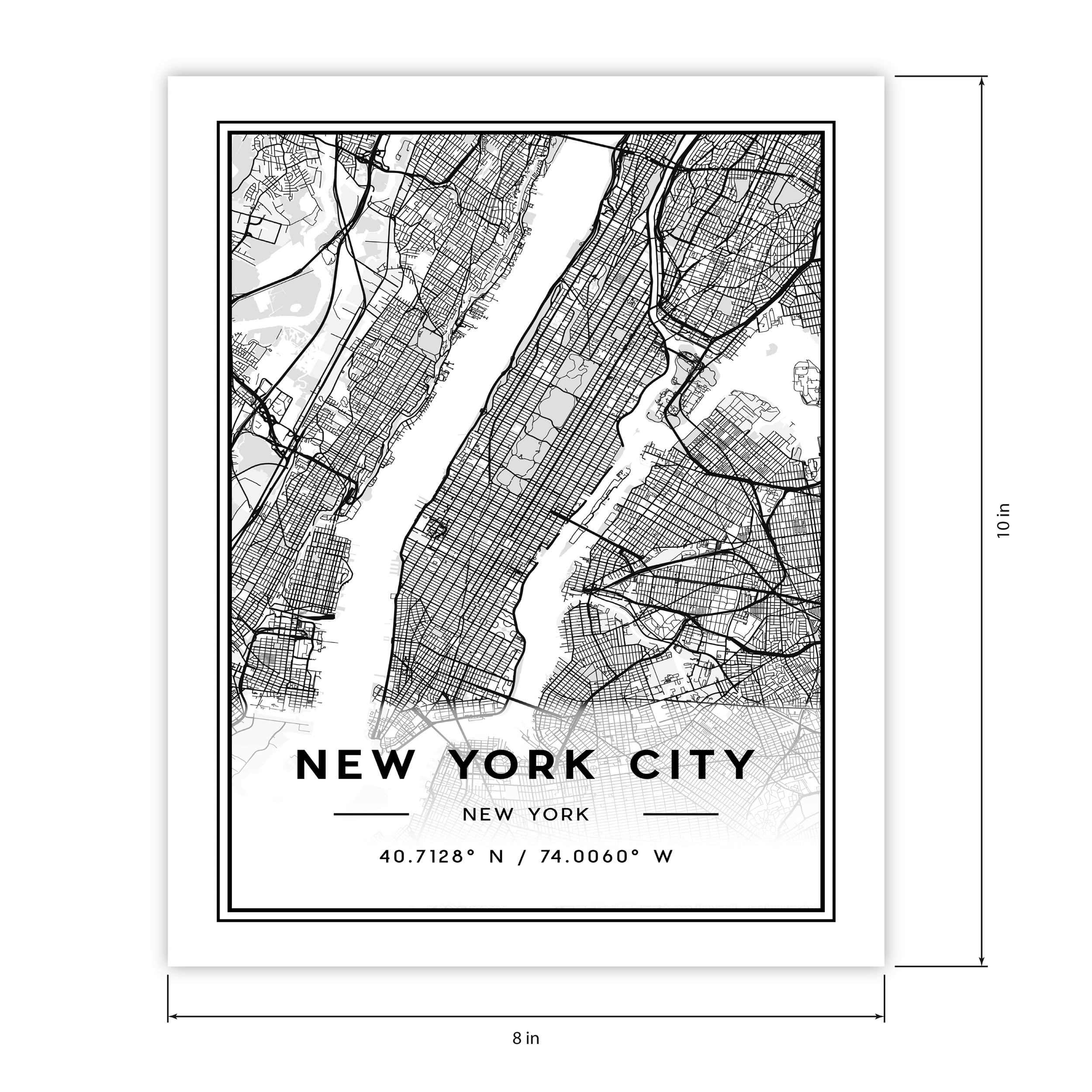 (2 pack) DesignOvation City Maps Unframed Art Prints 8” x 10” Set of 3 by Jake Goossen
