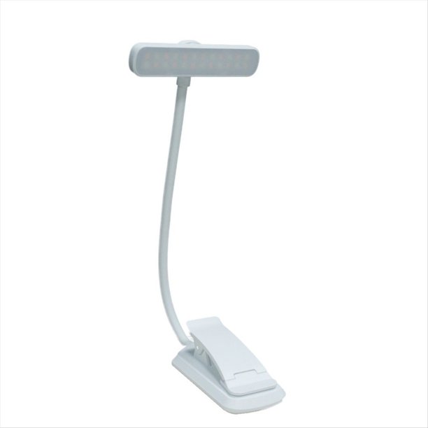 Lámpara de Lectura Recargable con Clip, 24 Luces LED para Leer en la Cama por la Noche, 3 Temperaturas de Color: .