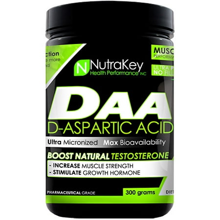 Nutrakey DAA D-Aspartic Acid Powder, Test Booster, 100