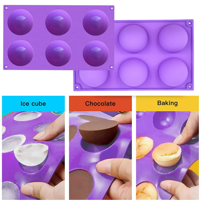 10PCS 6 Holes Half Circle Silicone Mold Party Share Semi Sphere