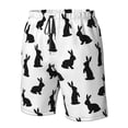 thumbnail image 4 of Salouo Black Rabbit Pattern Swim Trunks for Men,Men's Hawaiian Bathing Suit Swimsuits Quick Dry Swimming Board Shorts Beach Shorts with Pockets-Small, 4 of 6