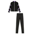 thumbnail image 3 of TiaoBug Kids Girls Figure Skating Tracksuit Set Long Sleeve Jacket Tights Leggings Sports Outfits Lavender 10, 3 of 5