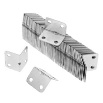 WHAMVOX HOMEMAXS 100pcs L Shaped Metal Corner Connectors for Wood Furniture Shelf Support Right Angle Brackets for Joining Tables Nickel Plated