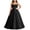 #0002-Black, variant on Shihyeh Girls Strapless Satin Ball Gown With Bow Flower Girl Dress For Wedding Bridesmaid Pageant Birthday Party Floor Length A-Line Dress For Kids Teens