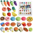 Mr. Pen Food Erasers, Erasers, 30 Pack, Puzzle Erasers, Take Apart