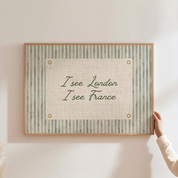 I See London I See France Poster Trendy Aesthetic Bathroom Decor Sage Green Typography Poster Vintage Bathroom Tet Decor Home Decor UNFRAMED Poster, Wall Art for Decor, Present, 8x12