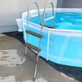 thumbnail image 4 of 36 Inch Wall Height 3 Stair Step Outdoor Above Ground Swimming Pool Ladder Gray, 4 of 20