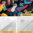 thumbnail image 5 of No Hook Shower Curtain with Snap in Liner, Mexico Floral Flower Guitar Cactus Parrot Waterproof Fabric Bathroom Curtain Mesh Top Window, Retro Aesthetic Shower Curtains 72x72in, 5 of 9