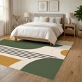 thumbnail image 3 of ODIKA 6'x9' Washable Area Rug Non-Slip, Chair-Friendly, Olive Mustard Geometric Abstract Bold Mid-Century Modern Art Design for Dining Room, Under Table, Office Décor, 3 of 7