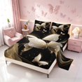 thumbnail image 2 of Homewish Chic Butterfly Bed Sheets for Girls, Neon Stars Full Size Sheets, Black Gold, 4-Piece (1 Flat Sheet, 1 Fitted Sheet and 2 Pillowcases), 2 of 6