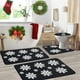 thumbnail image 1 of Alfombras de baño, alfombras para sala de estar, alfombra de área, tapete de baño, juego de 4 alfombras navideñas para baño, alfombras navideñas con copos de nieve, lavables, antideslizantes, absorben, 1 of 6