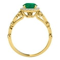 thumbnail image 3 of Aonejewelry 1.20 Ct. Halo Emerald and Diamond Engagement Wedding Ring In 14k Solid Yellow Gold, 3 of 4
